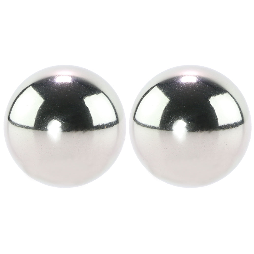 Metallic Weighted Steel Orgasm Balls in Silver