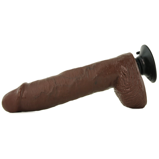 King Cock 10 Inch Vibrating Dildo with Balls in Brown