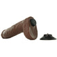 King Cock 10 Inch Vibrating Dildo with Balls in Brown