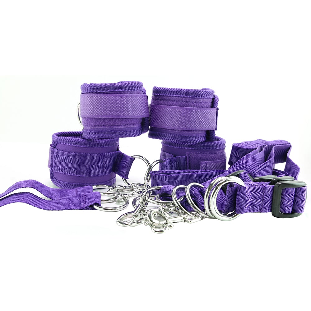 7 Piece Bed Spreader Restraint System in Purple